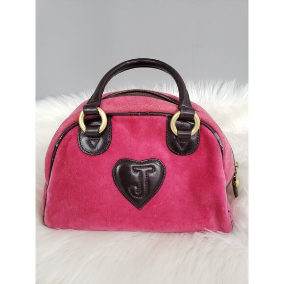 Vintage Juicy Couture Bowler Bag‎ Y2K Pink Velvet - Picture 2 of 11